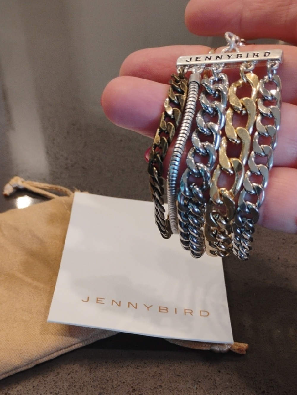 Jenny Bird Two-Tone Layered Chain Bracelet - Silver & Gold